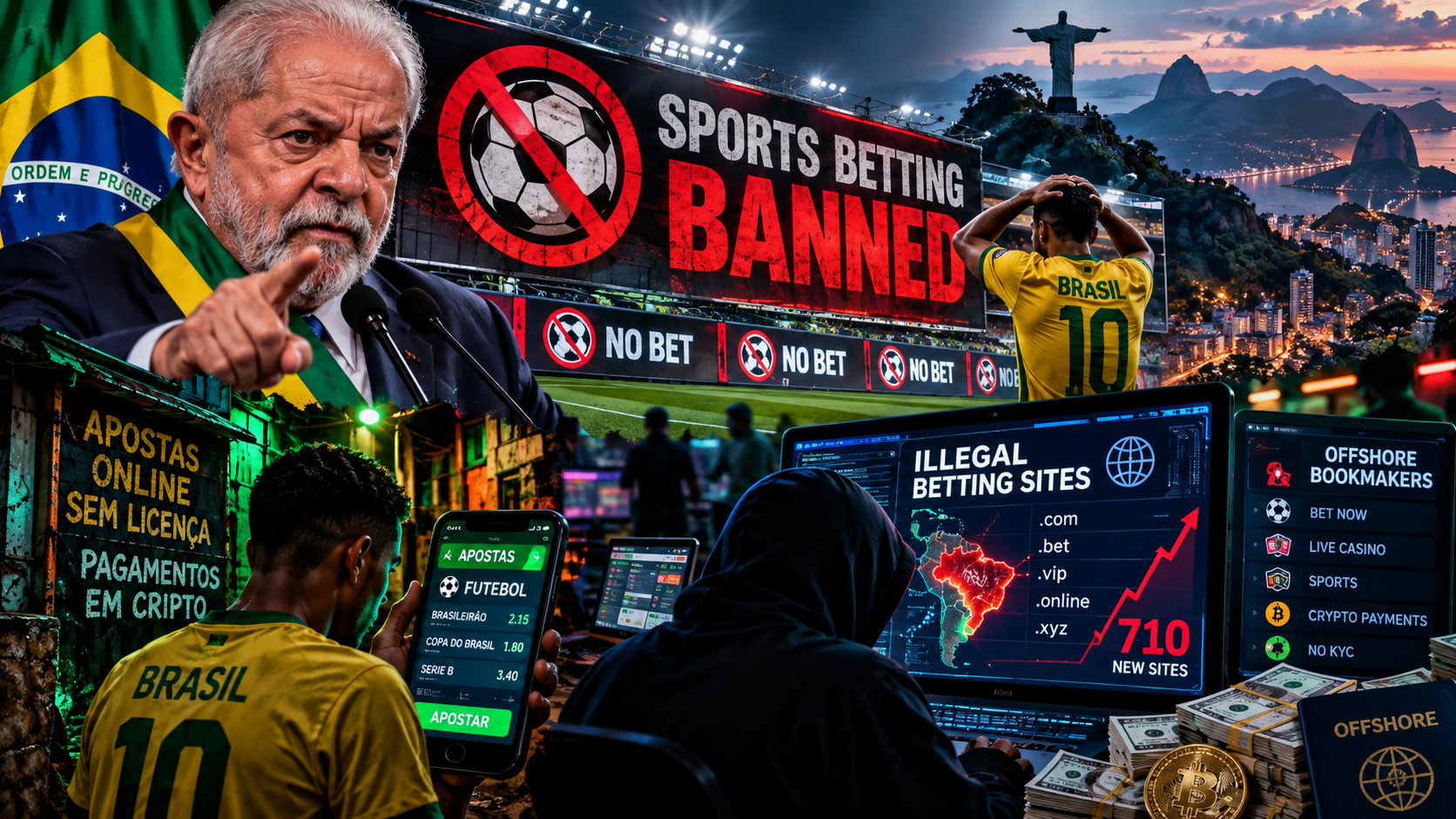 Brazil betting prohibition and growth of illegal offshore gambling sites