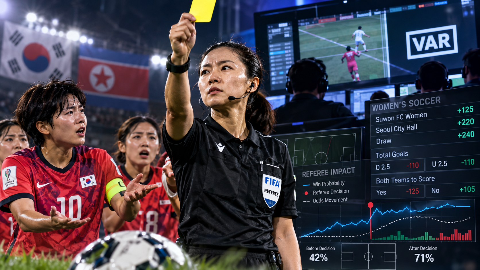 Women’s soccer officiating controversy involving Korea, VAR and betting analytics